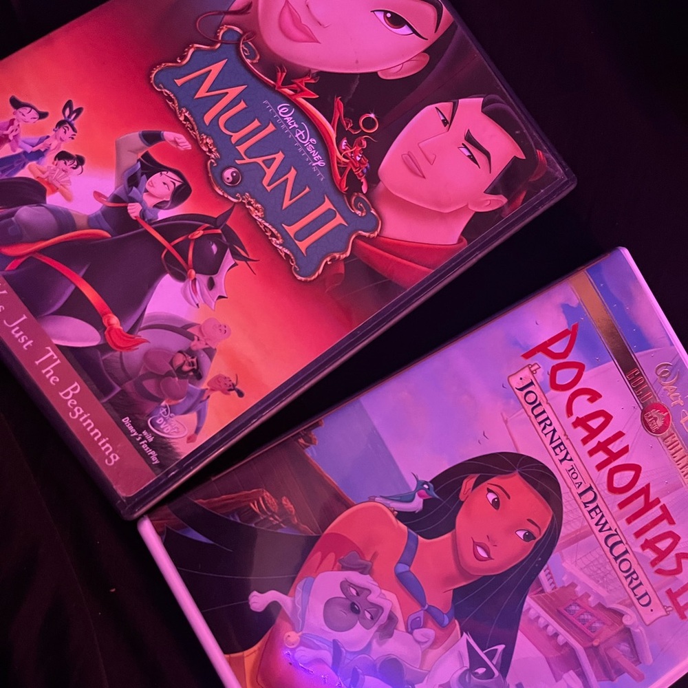 Mulan 2 and Pocahontas 2 Disney princess Dvds